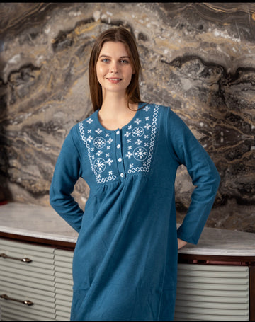 قميص نوم شتوي كشمير ناعم