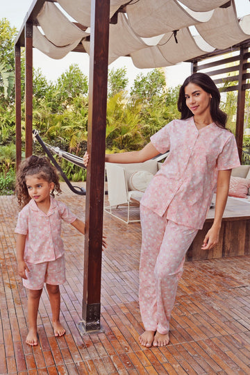 Sunflower mummy and daughter cotton pj