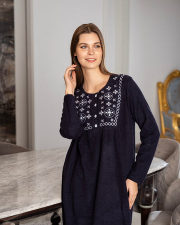 قميص نوم شتوي كشمير ناعم