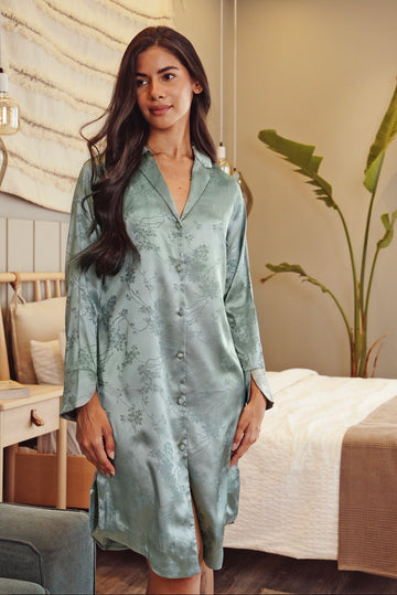 Feminine Soft Satin Nightshirt