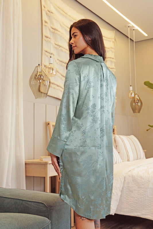 Feminine Soft Satin Nightshirt