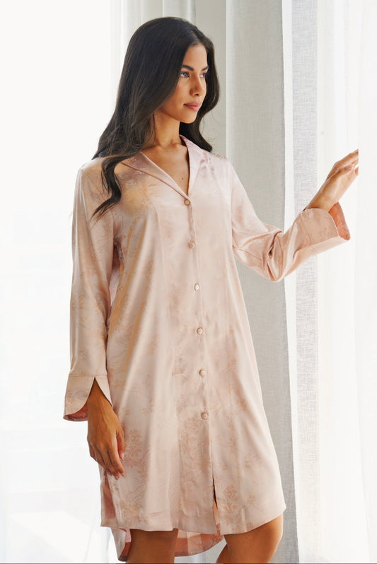 Feminine Soft Satin Nightshirt